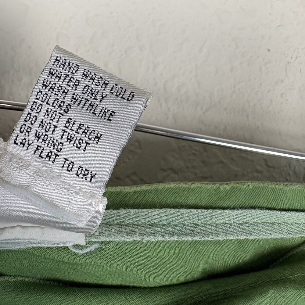 Y2K 90s Size M Tiered Skirt Midi Full 100% Cotton Broomstick Witchy Flared Green - Picture 4 of 5